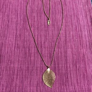 Double Strand Gold Leaf Necklace